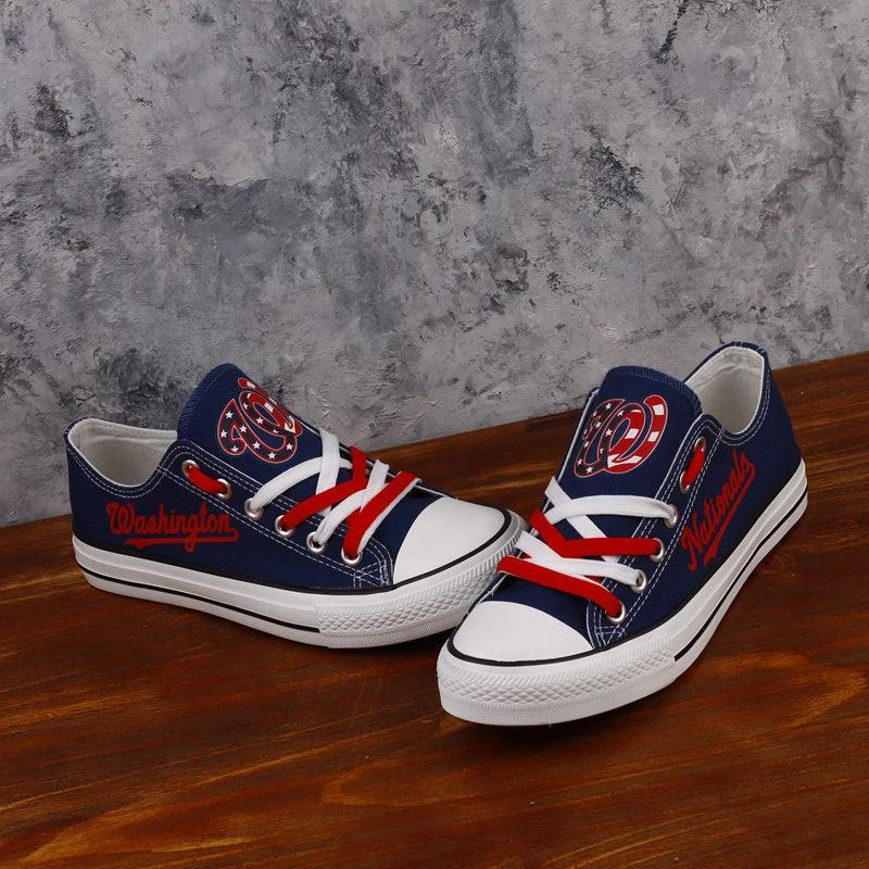 Washington Nationals Limited Print Low Top Canvas Shoes Sport Sneakers For Men Women Fans by Crocs