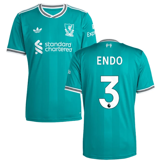 Wataru Endo 3 Liverpool 2025-26 Third Match Jersey – Aqua by Soccer Jersey