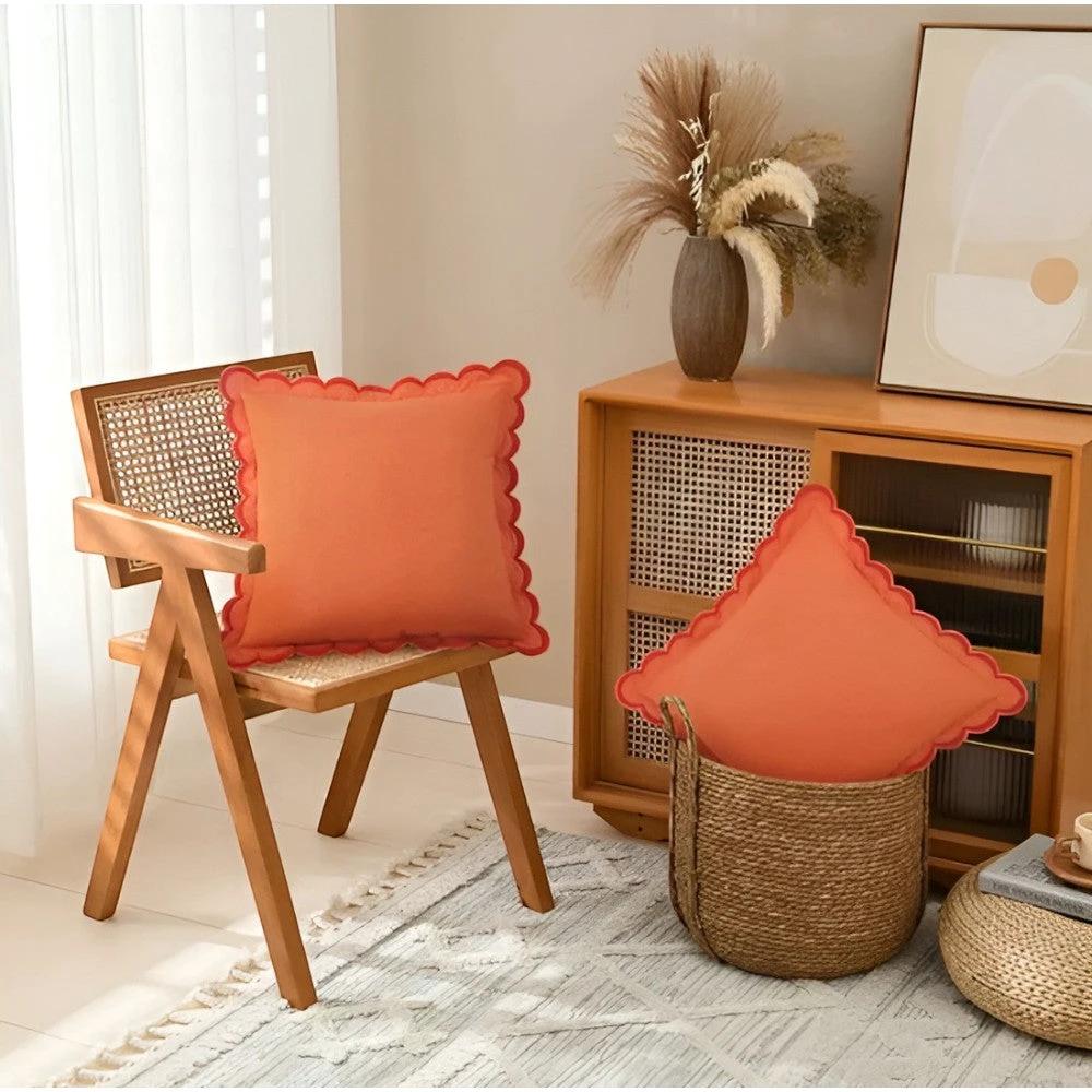 Wave Edge Cotton Cushion Cover by Casa & Beyond