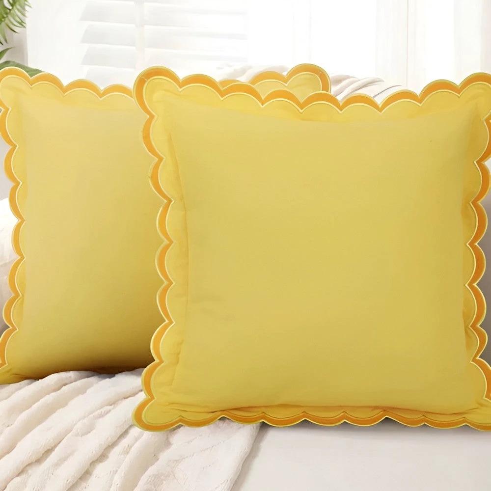 Wave Edge Cotton Cushion Cover by Casa & Beyond