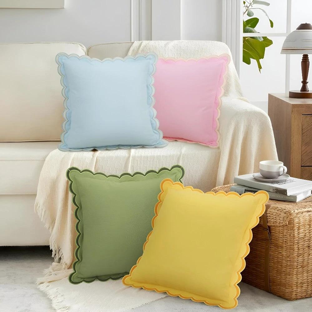 Wave Edge Cotton Cushion Cover by Casa & Beyond