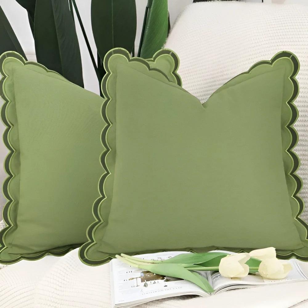Wave Edge Cotton Cushion Cover by Casa & Beyond