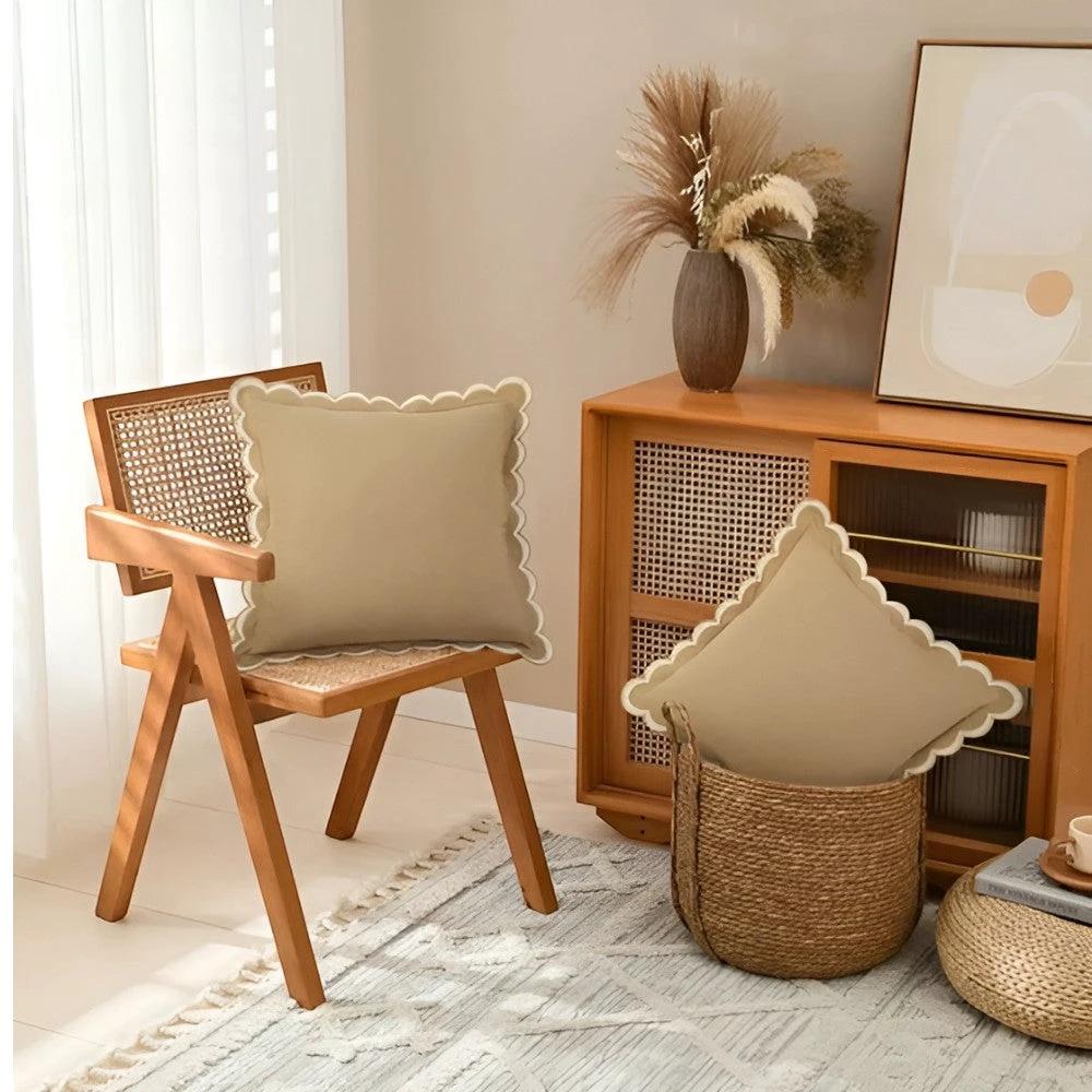 Wave Edge Cotton Cushion Cover by Casa & Beyond