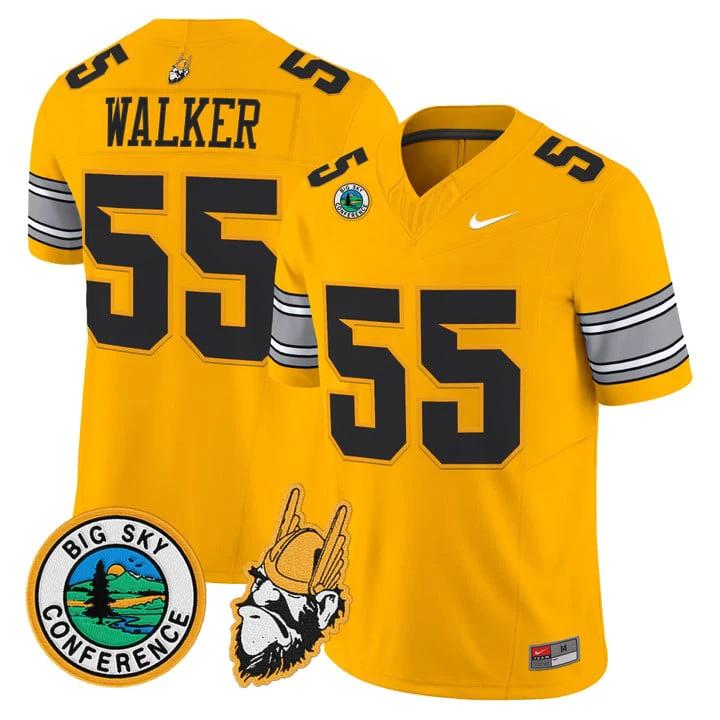 Wayne Walker Jersey #55 Idaho Vandals 1975 Throwback Limited Stitched Gold by My Store NCAA Football Jerseys