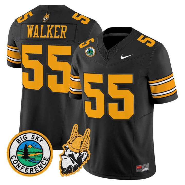 Wayne Walker Jersey #55 Idaho Vandals 1975 Throwback Limited Stitched Black by My Store NCAA Football Jerseys