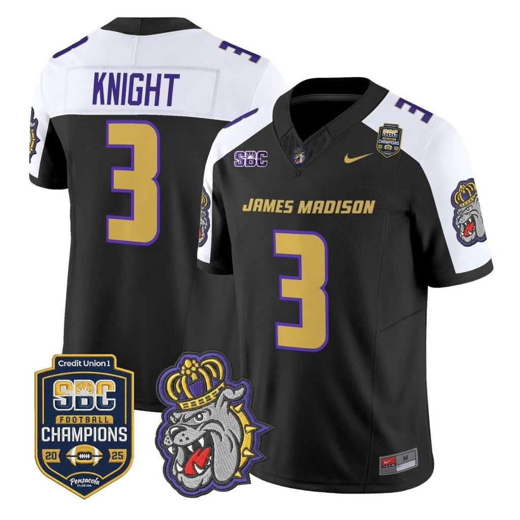 Wayne Knight Jersey #3 James Madison Dukes 2025 SBC Champions Stitched by My Store NCAA Football Jerseys