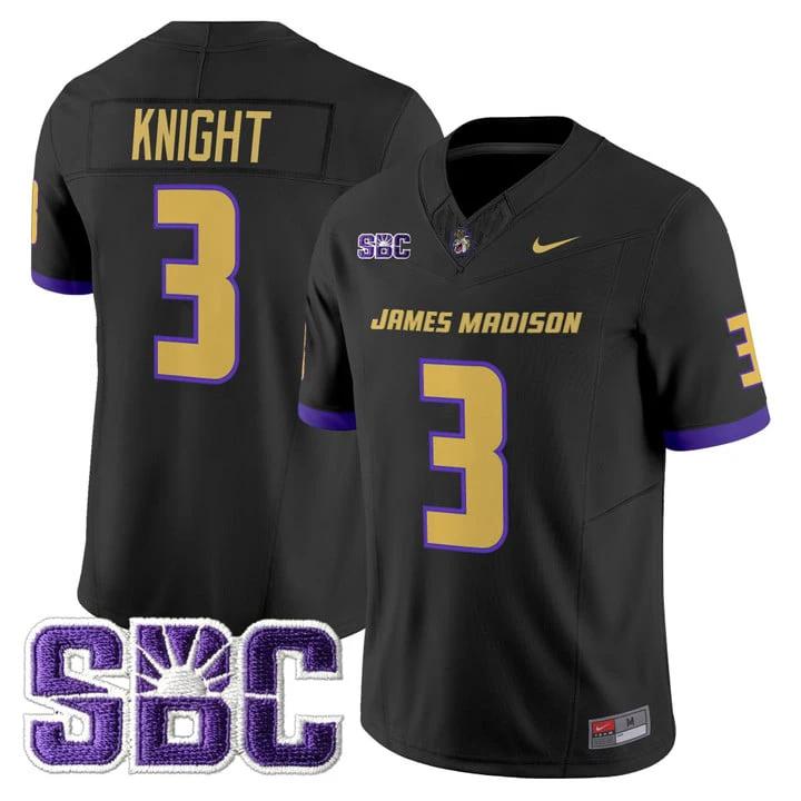 Wayne Knight Jersey #3 James Madison Dukes 2025 Vapor Limited Stitched by My Store NCAA Football Jerseys