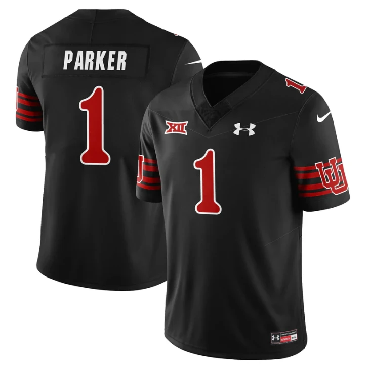 Wayshawn Parker Jersey #1 Utah Football 2025 Dark Mode Limited Stitched by My Store NCAA Football Jerseys