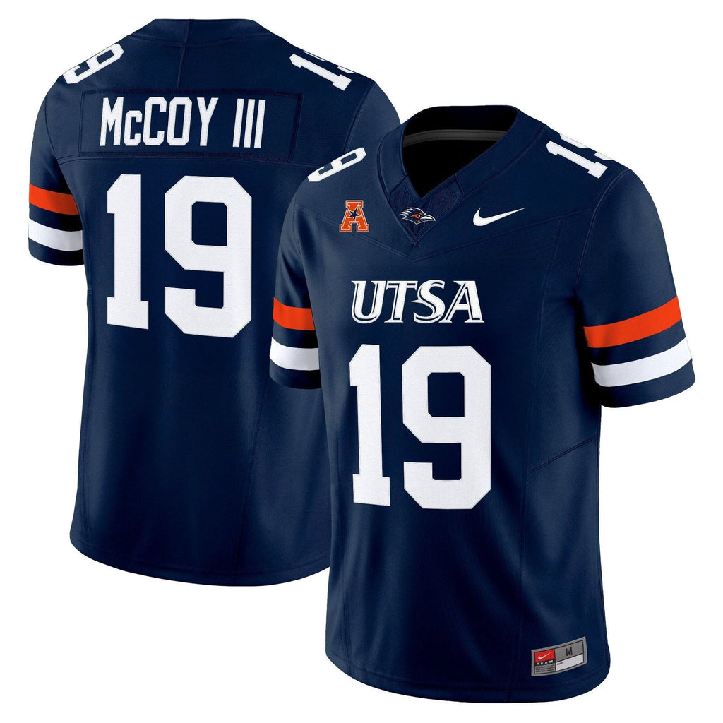 Willie McCoy III Jersey #19 UTSA Roadrunners 2025 Vapor Limited Stitched Navy by My Store