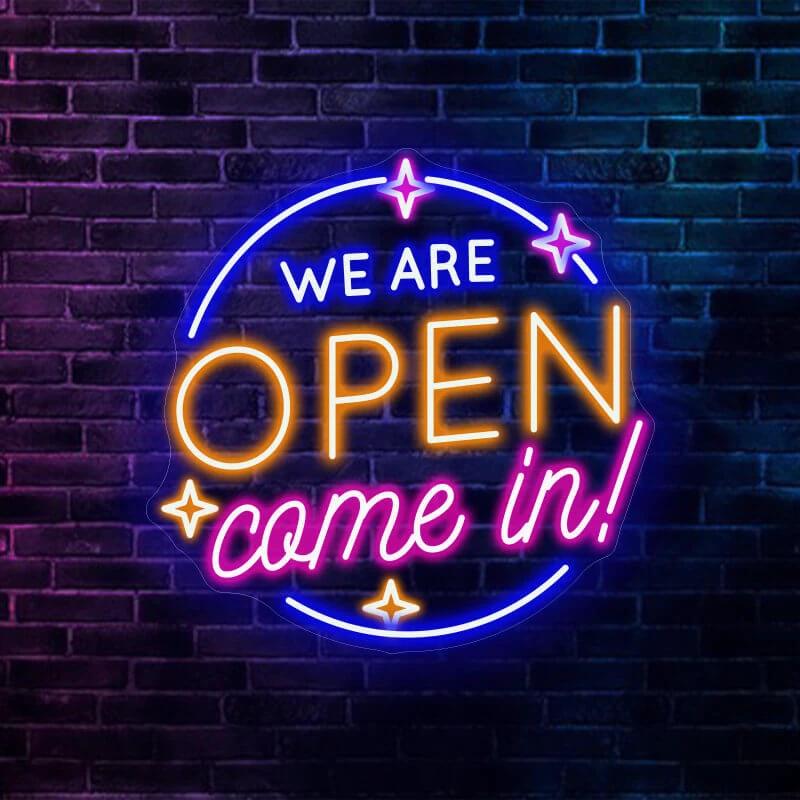 We Are Open Come In Neon Sign Shop Open Sign by Neonchics