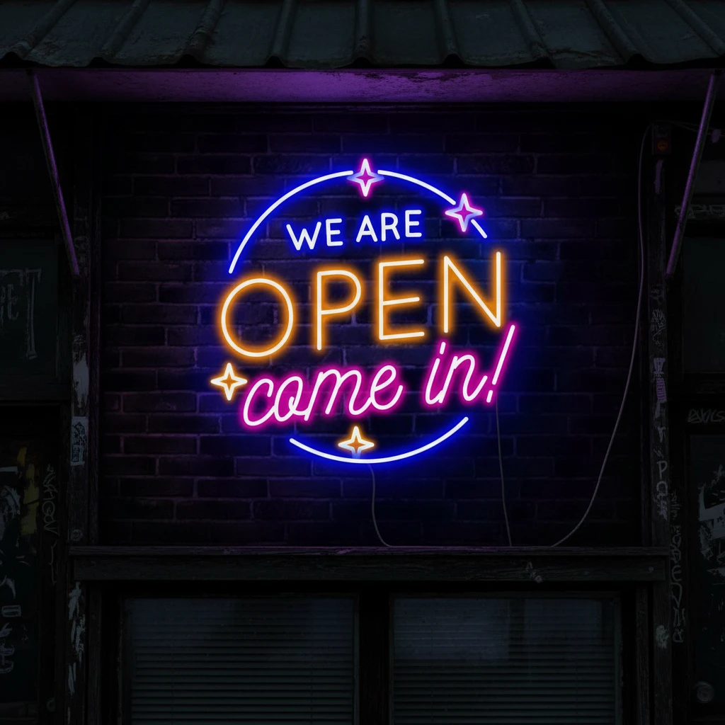 We Are Open Come In Neon Sign Shop Open Sign by Neonchics