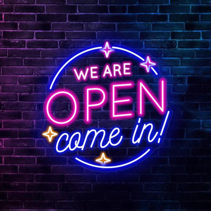 We Are Open Come In Neon Sign Shop Open Sign by Neonchics