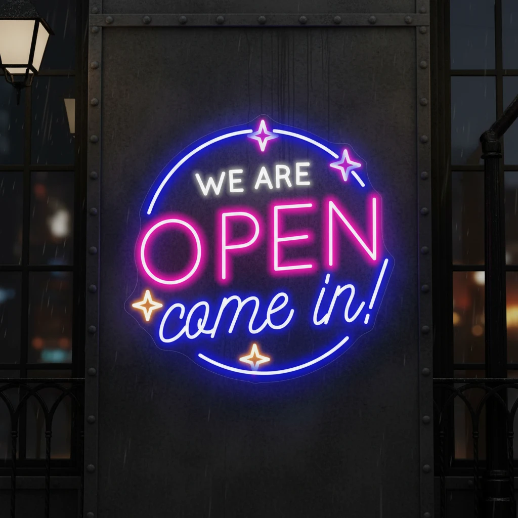 We Are Open Come In Neon Sign Shop Open Sign by Neonchics