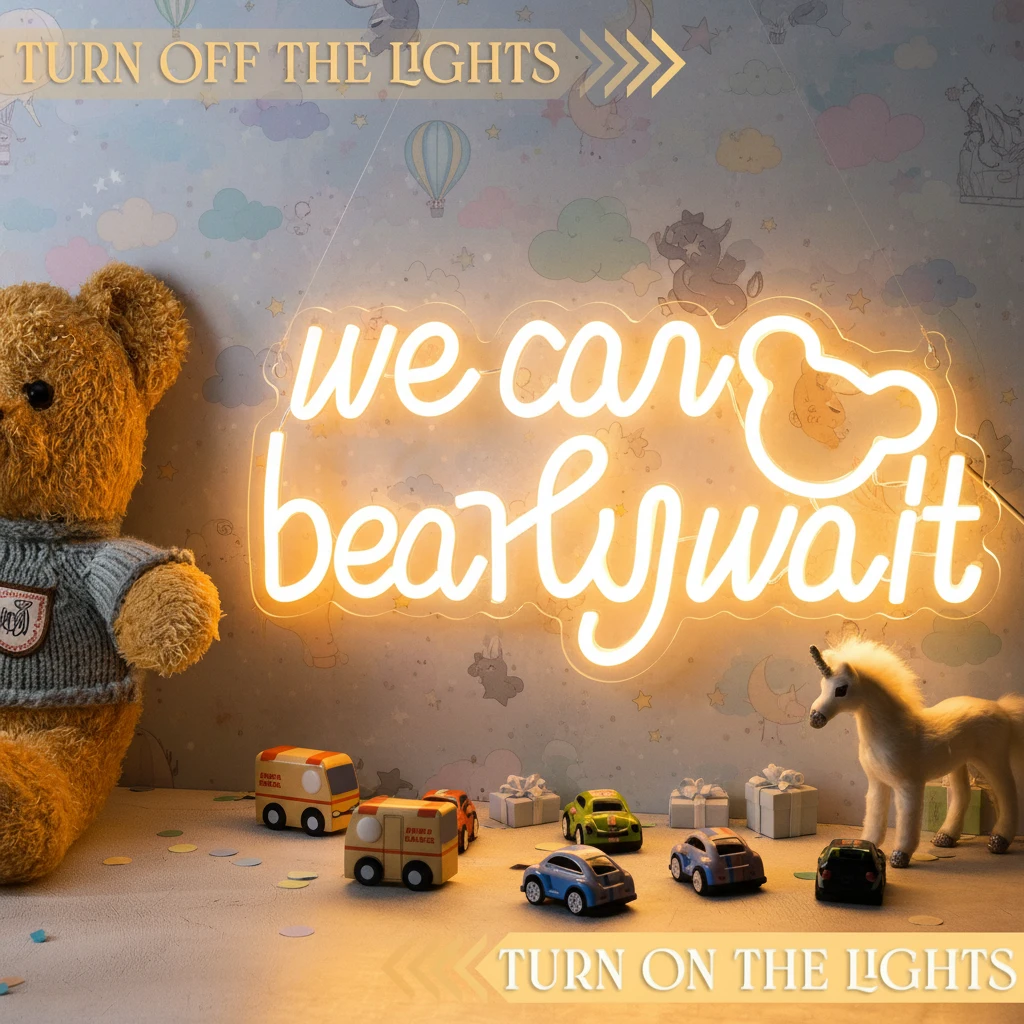 We Can Bearly Wait Neon Sign by Neonchics