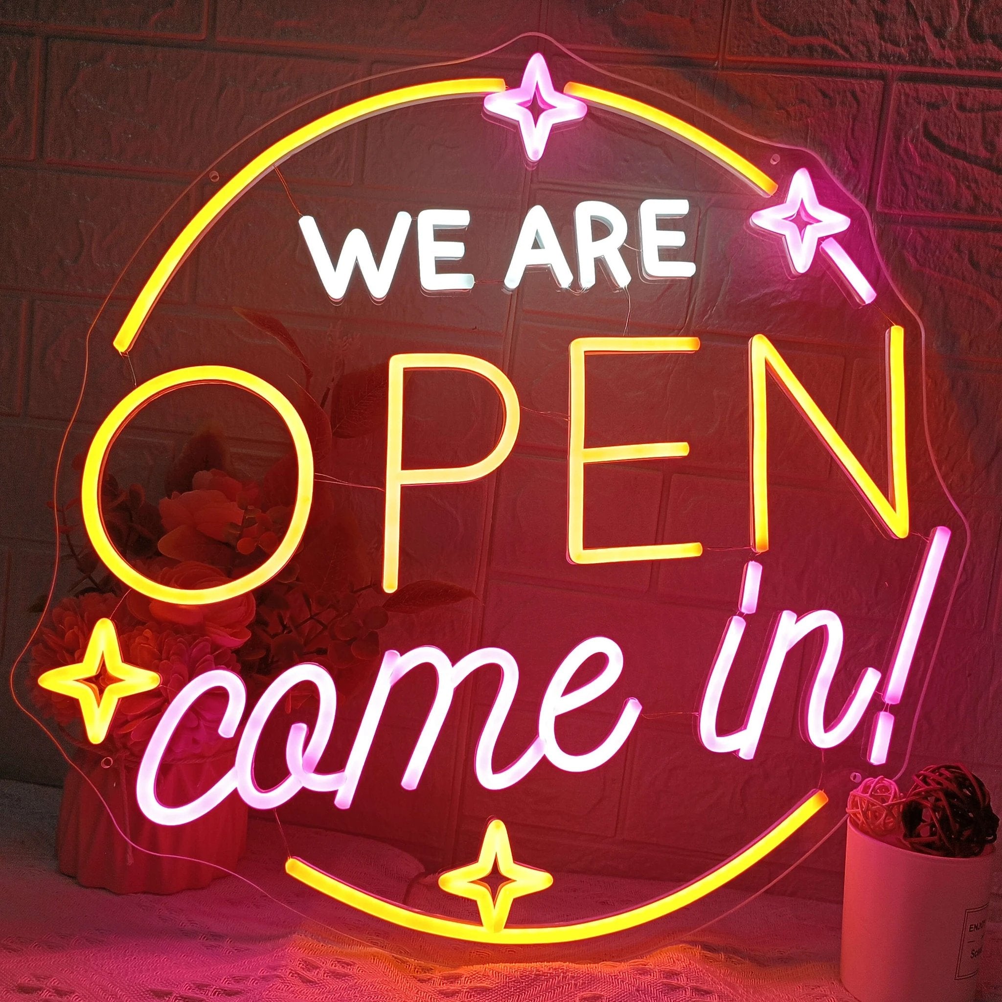 We Are Open Come In Neon Sign Shop Open Sign by Neonchics