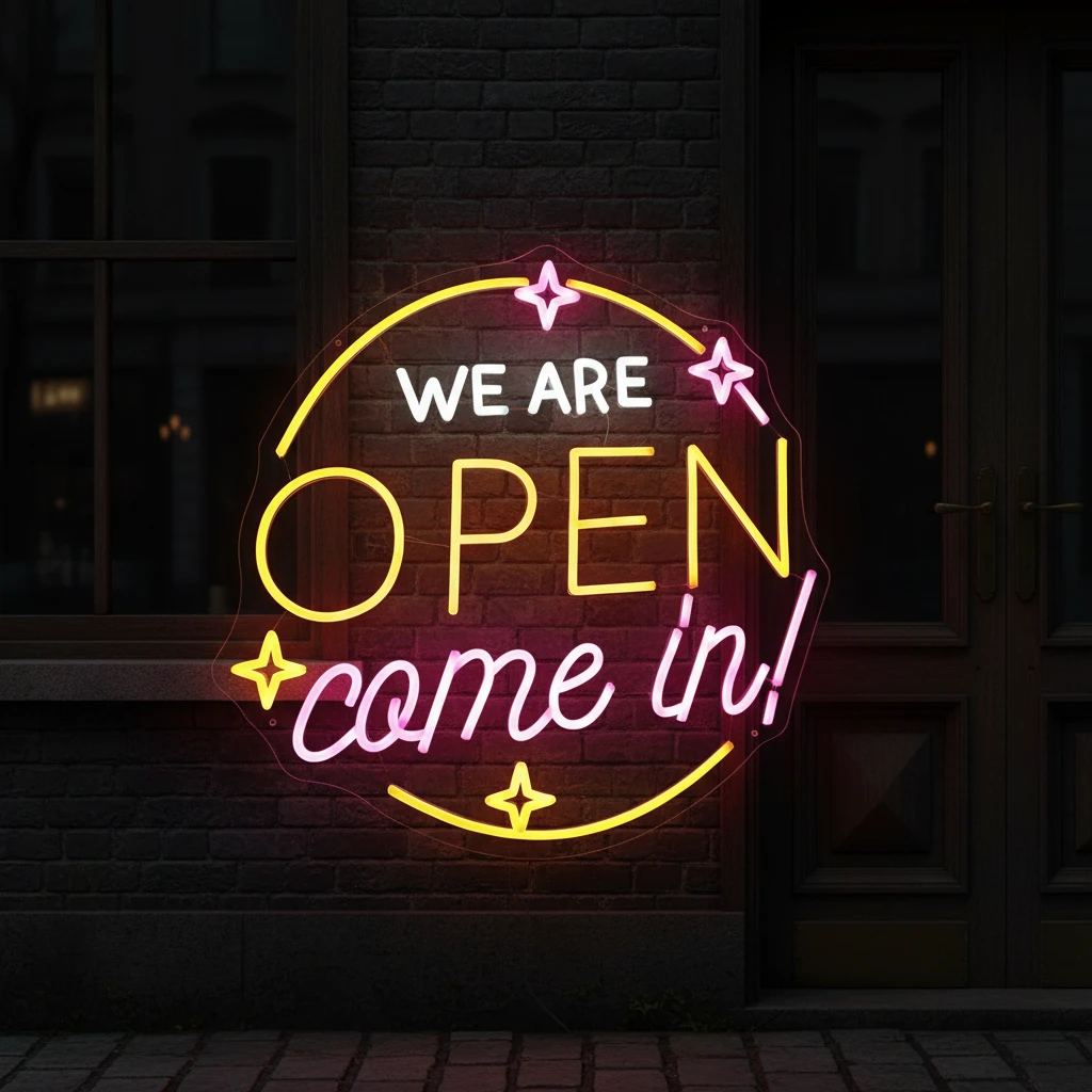 We Are Open Come In Neon Sign Shop Open Sign by Neonchics