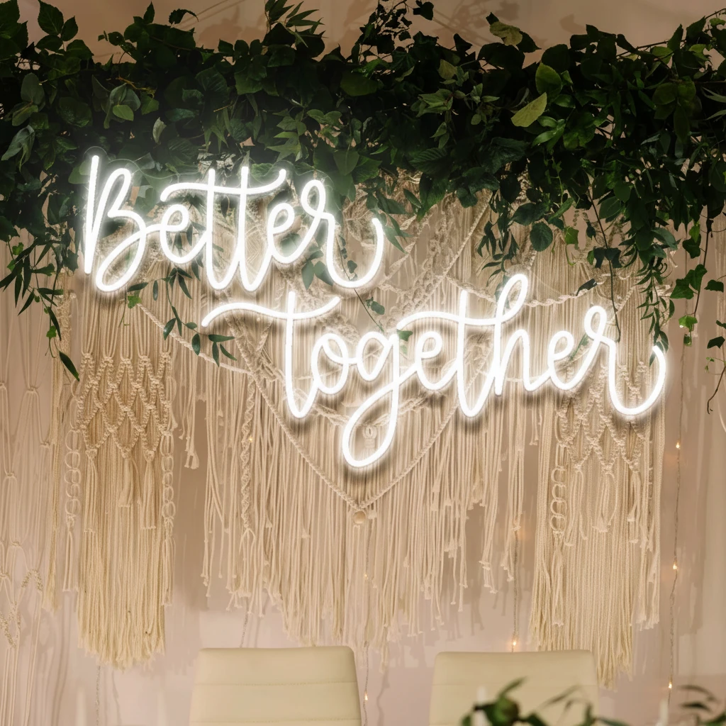 Better Together Neon Sign for Wedding Party Decor by Neonchics
