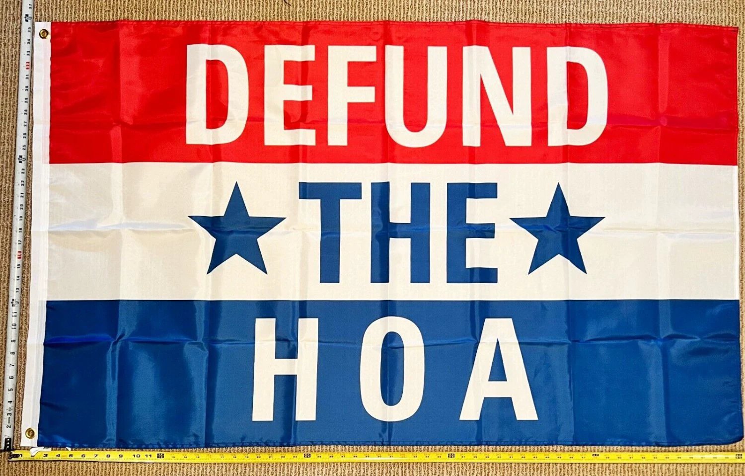 Welcome Flag Defund The HOA Block Home Owners Sign Poster USA 3x5' by flagsjustdoit