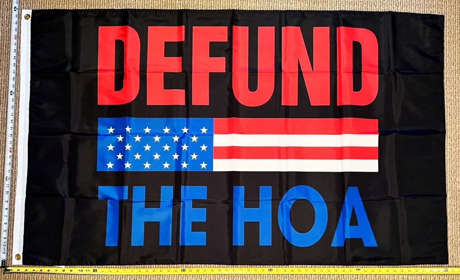 Welcome Flag Defund The HOA Slim Home Owners Sign Poster USA 3x5' by flagsjustdoit