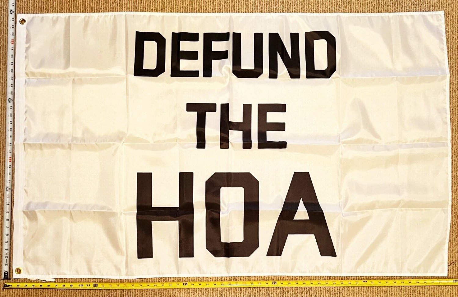 Welcome Flag Defund The HOA W Home Owners Fun Sign Poster USA 3x5' by flagsjustdoit
