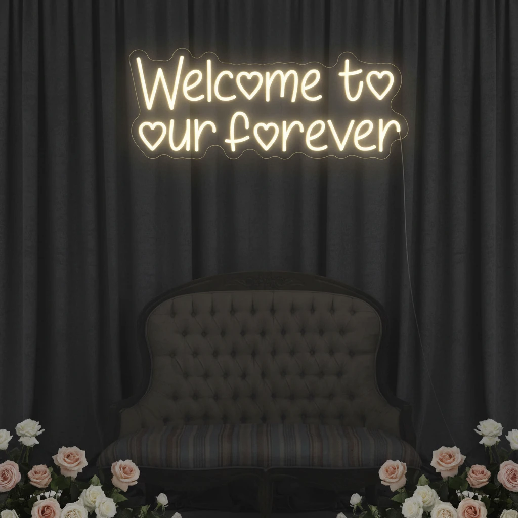 Welcome To Our Forever Wedding Neon Sign by Neonchics