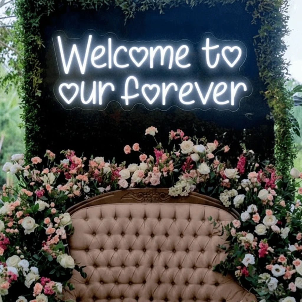 Welcome To Our Forever Wedding Neon Sign by Neonchics