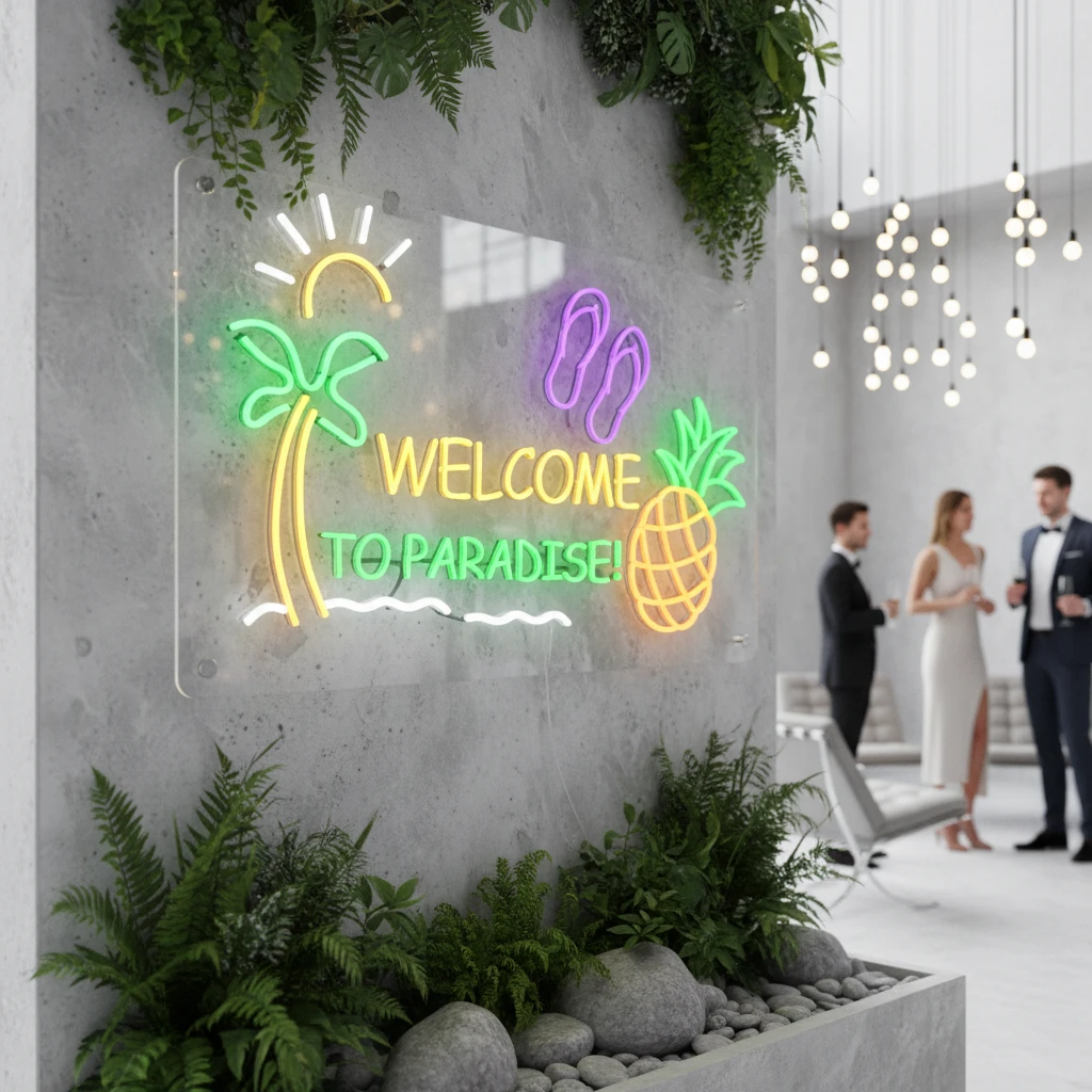 Welcome to Paradise Neon Sign Pineapple Led Sign by Neonchics