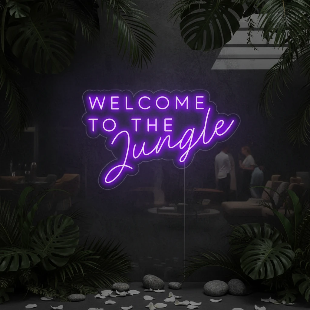 Welcome to the Jungle Neon Sign for Home Decor Party Decoration by Neonchics