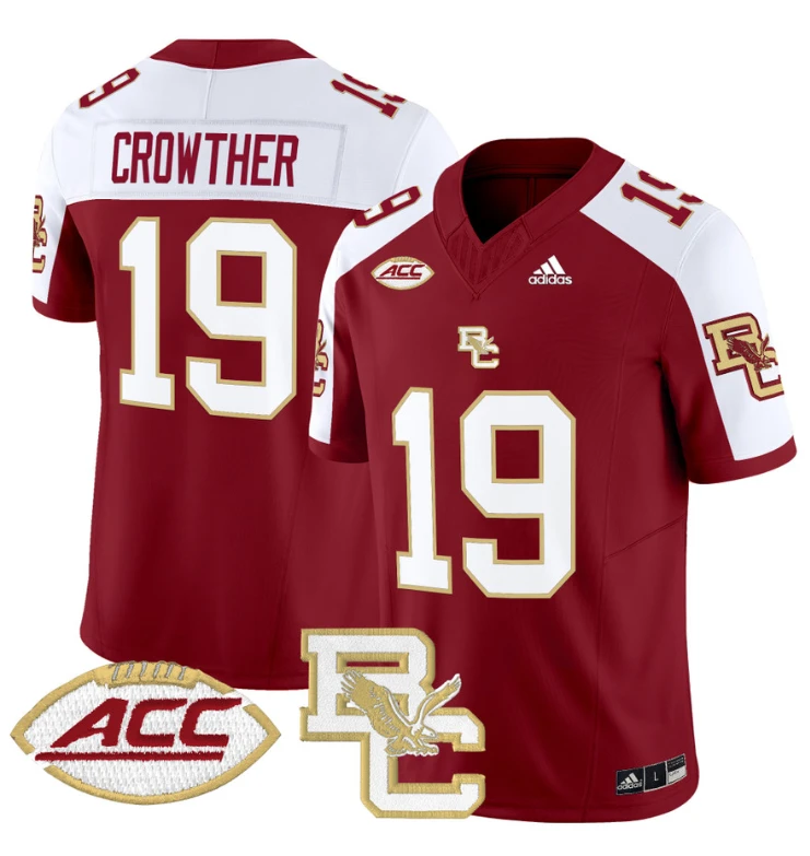 Welles Crowther Jersey #19 Boston College Eagles 2024 Stitched Maroon Alternate by NCAA Football Jersey