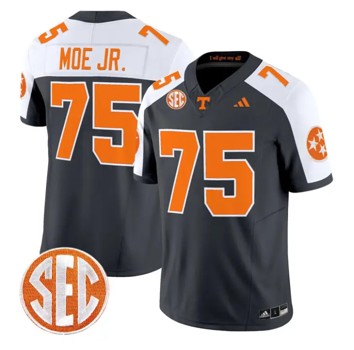 Wendell Moe Jr Jersey #75 Tennessee Vols 2026 Vapor Limited Stitched by My Store NCAA Football Jerseys