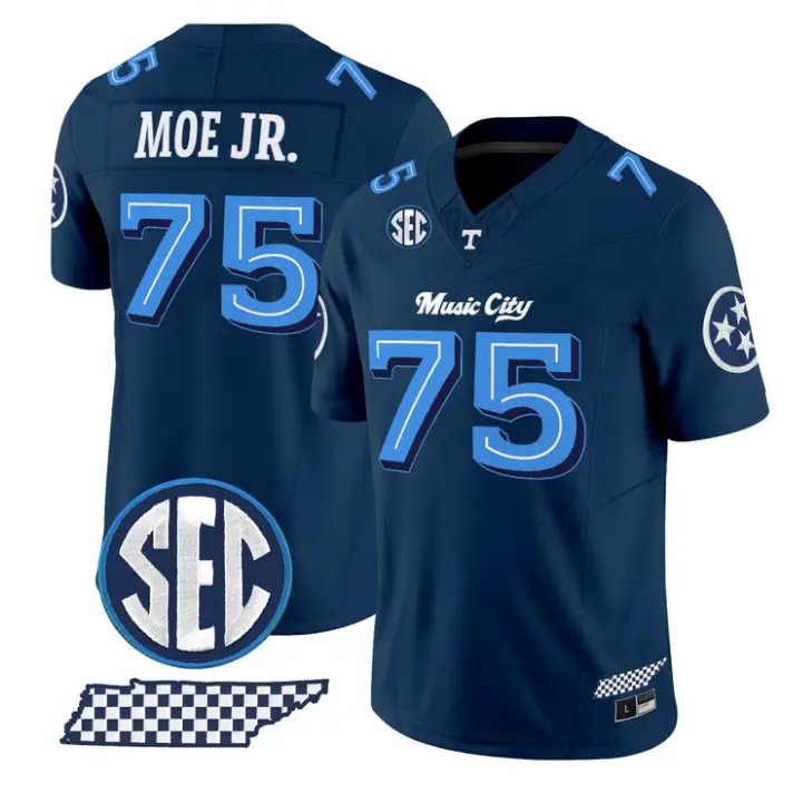 Wendell Moe Jr Jersey #75 Tennessee Vols Music City Edition Stitched by My Store NCAA Football Jerseys