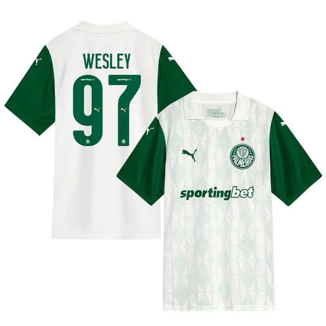 Wesley Lima #97 Palmeiras 2025-26 Away Match Jersey – White by Soccer Jersey