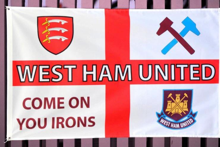 West Ham Football Club Flag 3x5ft Banner Polyester Red White by flagsjustdoit