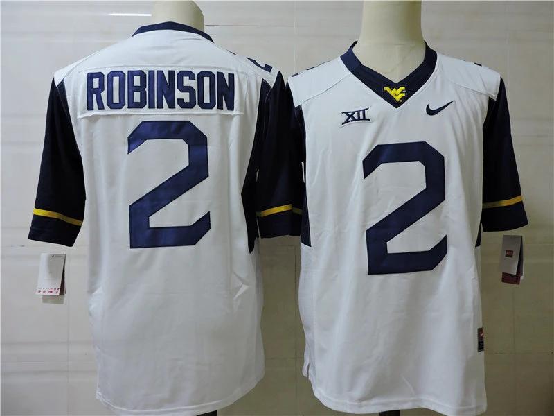 West Virginia Mountaineers #2 Robinson College Football Jersey White by My Store