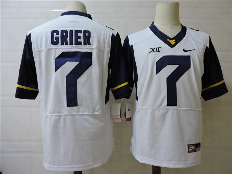 West Virginia Mountaineers #7 Will Grier College Football Jersey White by My Store