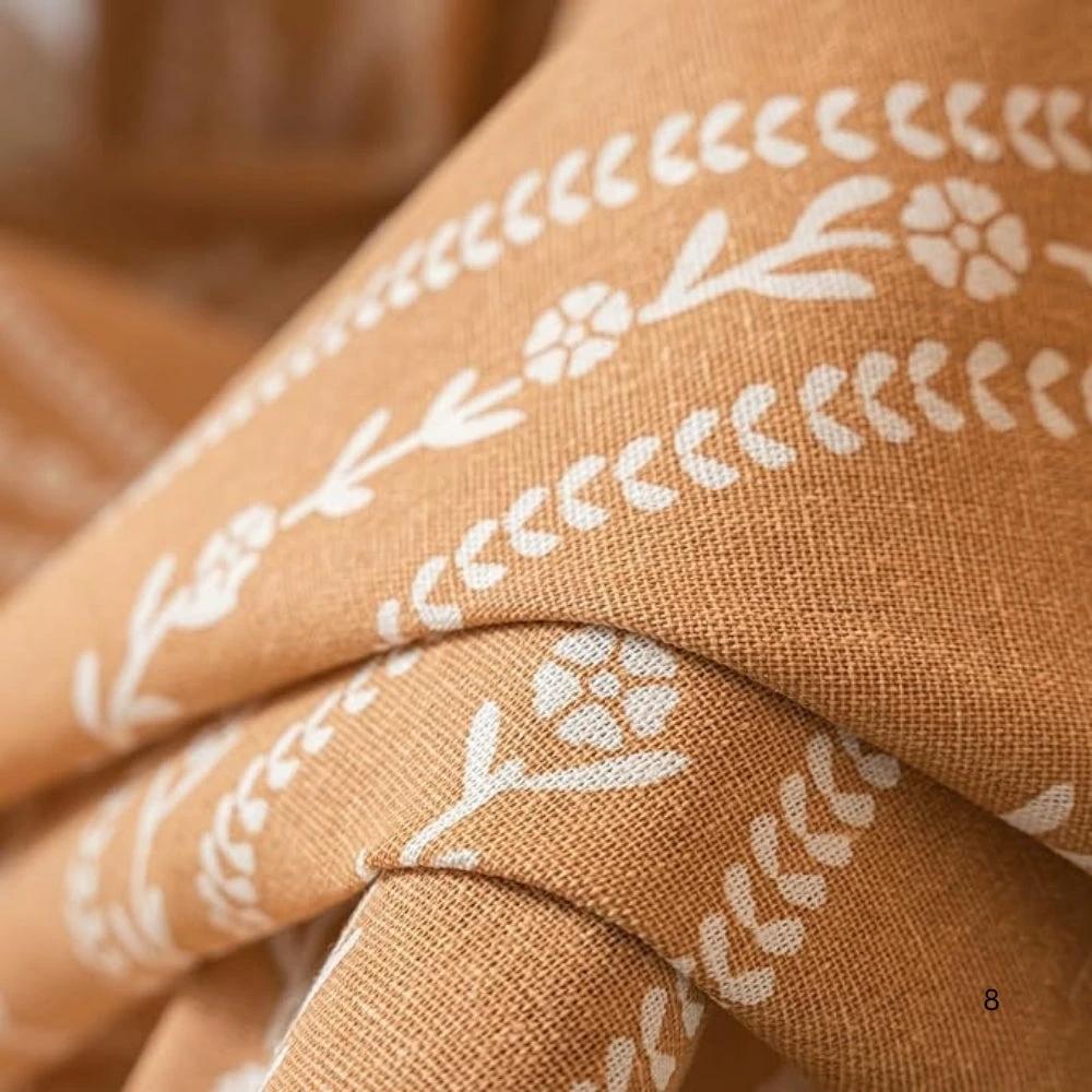 Wheat Pattern Beige Tassel Curtain by Casa & Beyond