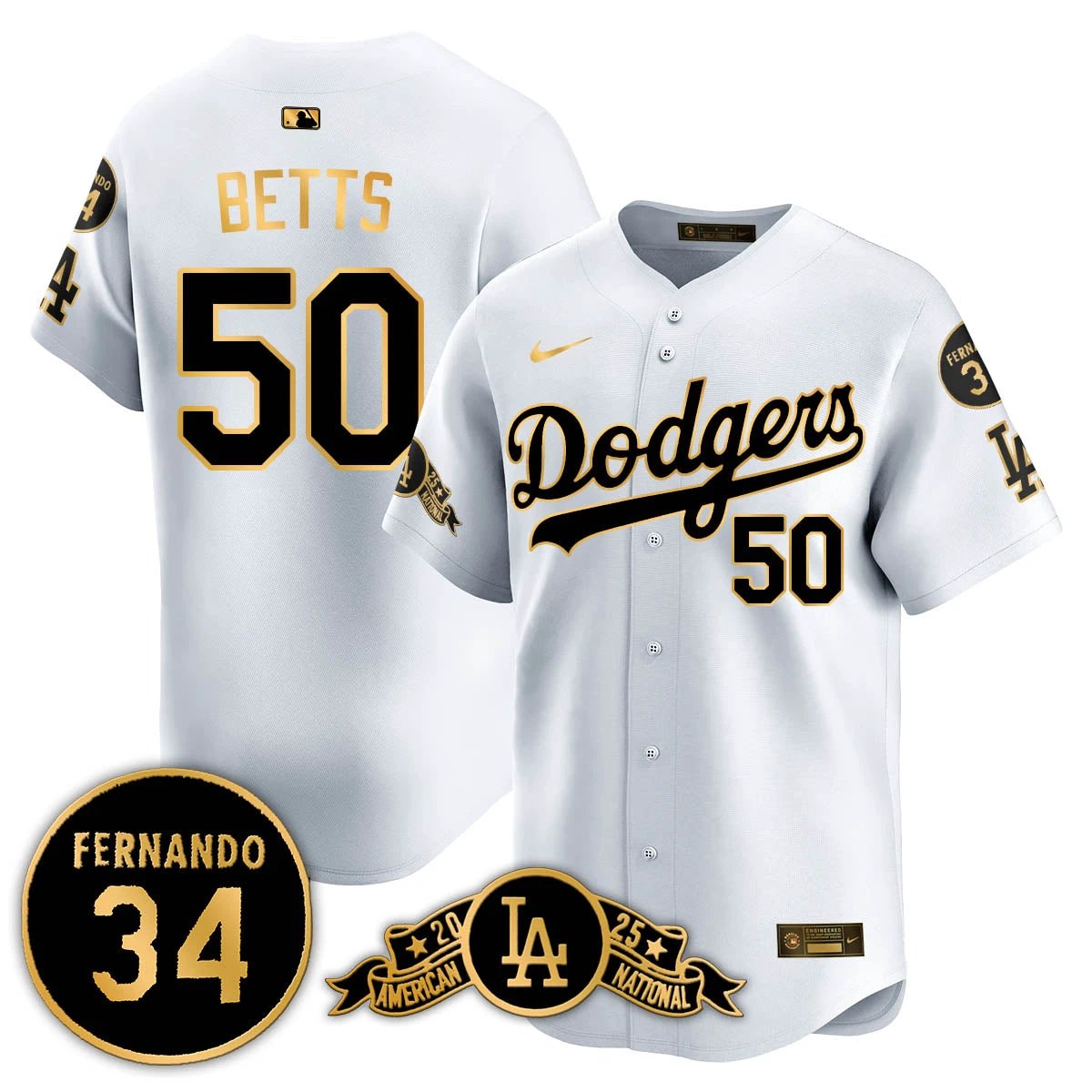 Los Angeles Dodgers 2025 National League Champions Jersey - All Stitched by Los Angeles Dodgers