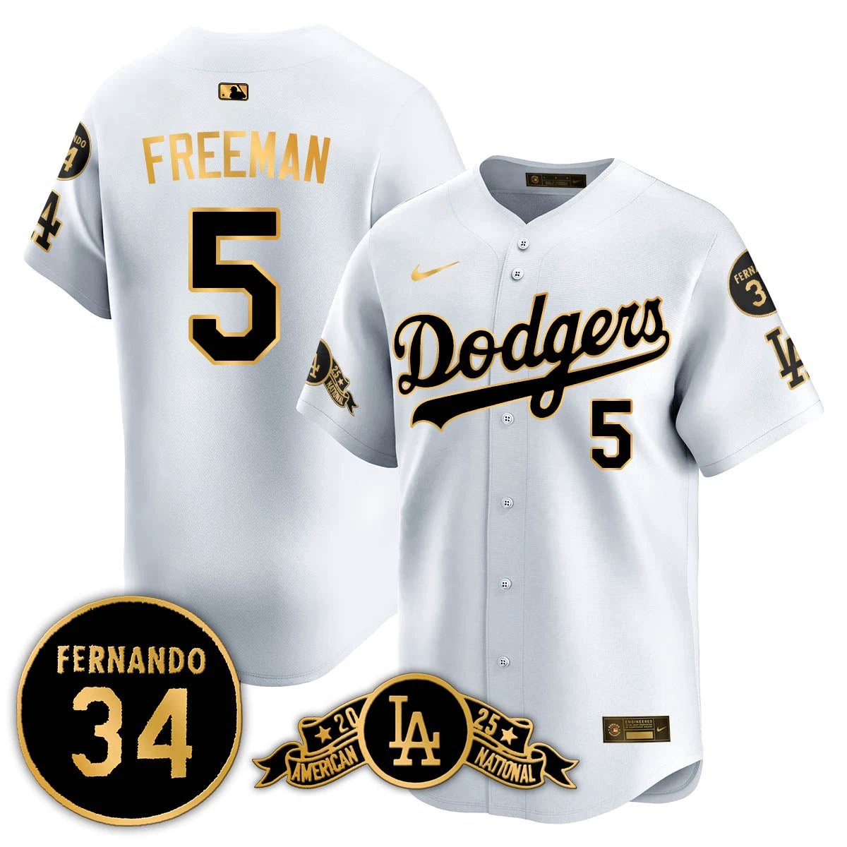 Los Angeles Dodgers 2025 National League Champions Jersey - All Stitched by Los Angeles Dodgers