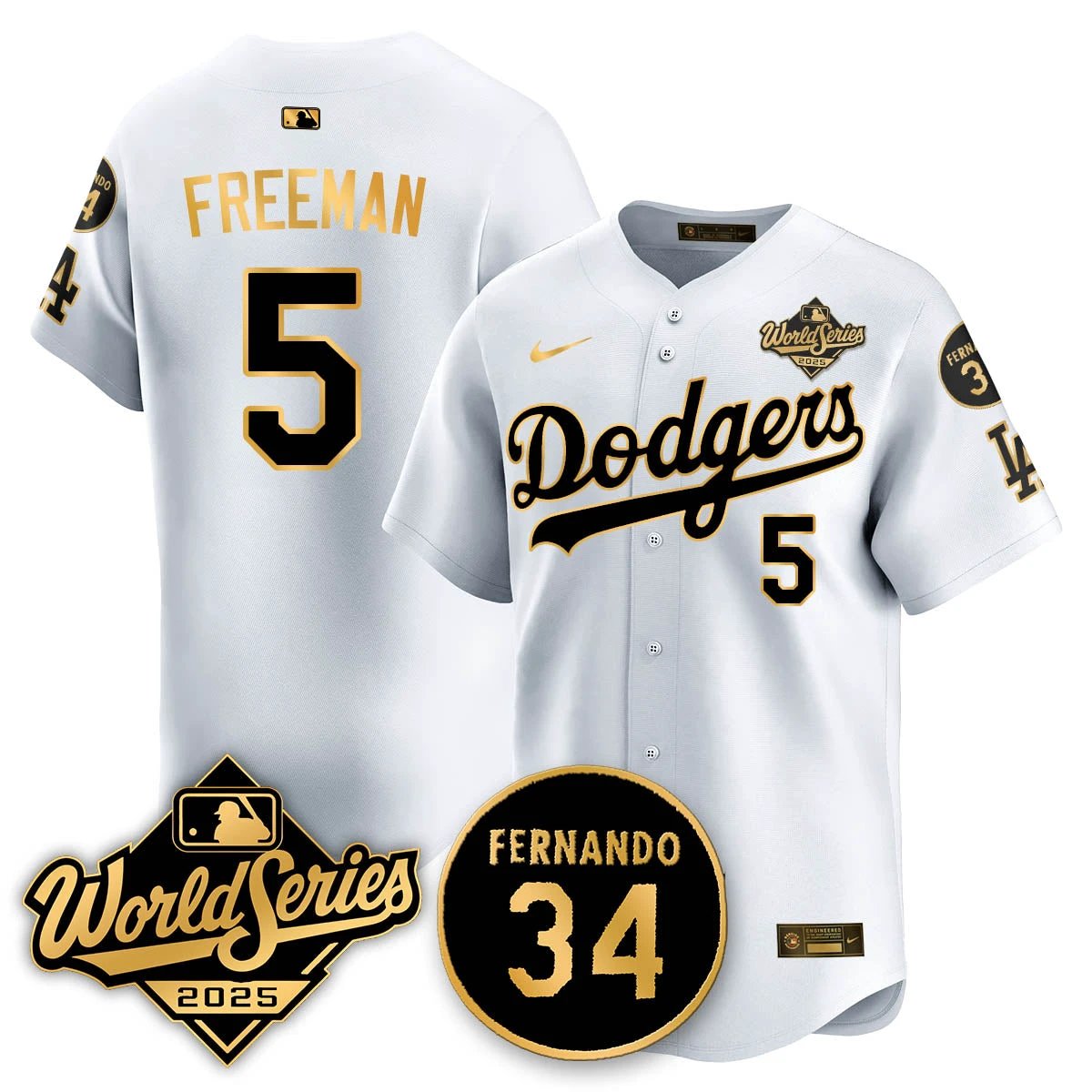 Los Angeles Dodgers 2025 National League Champions Jersey - All Stitched by Los Angeles Dodgers