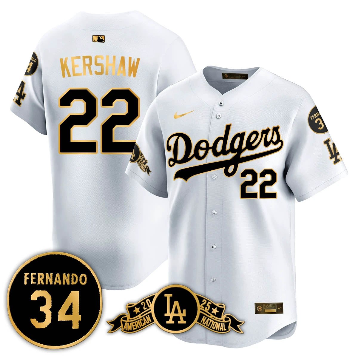 Los Angeles Dodgers 2025 National League Champions Jersey - All Stitched by Los Angeles Dodgers