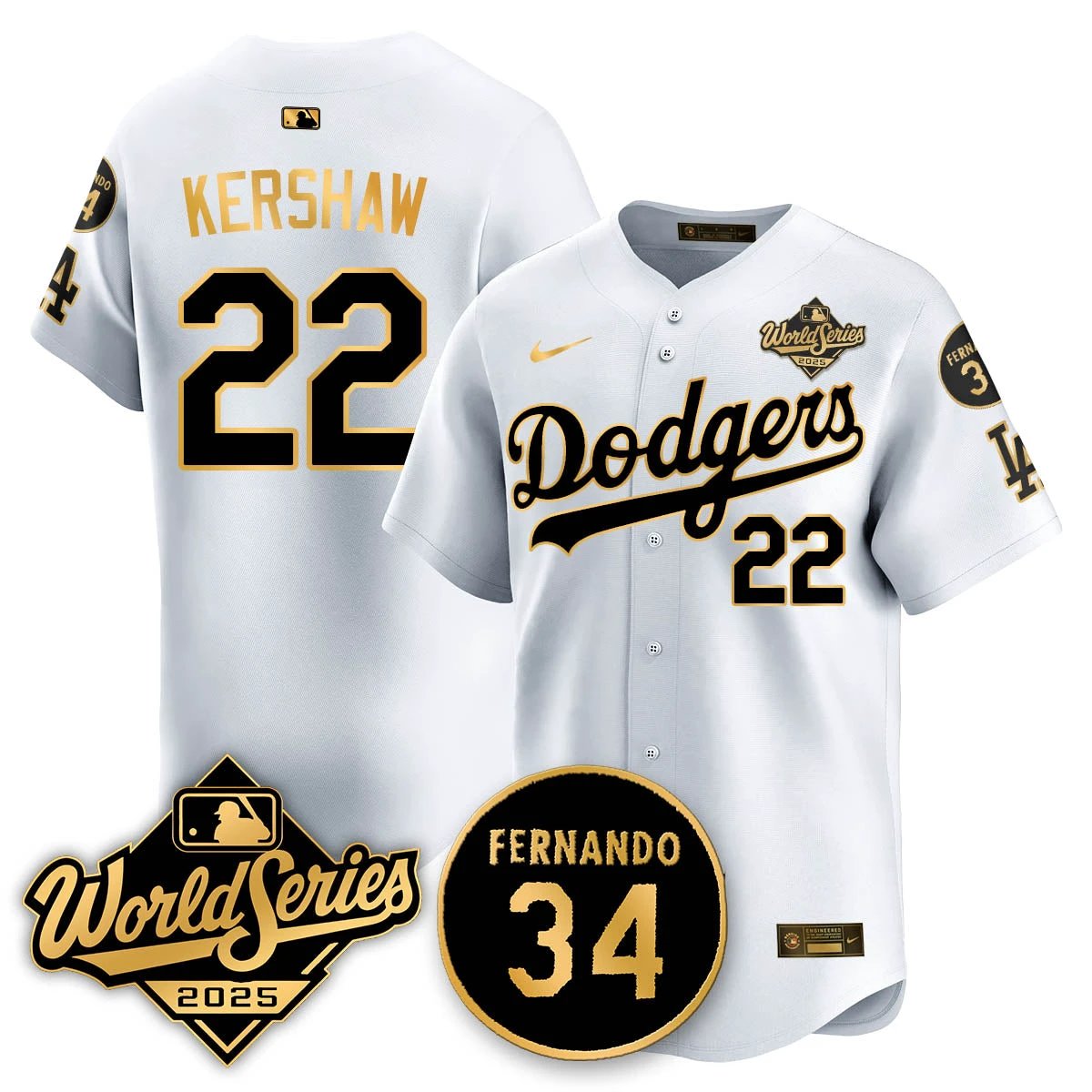 Los Angeles Dodgers 2025 National League Champions Jersey - All Stitched by Los Angeles Dodgers