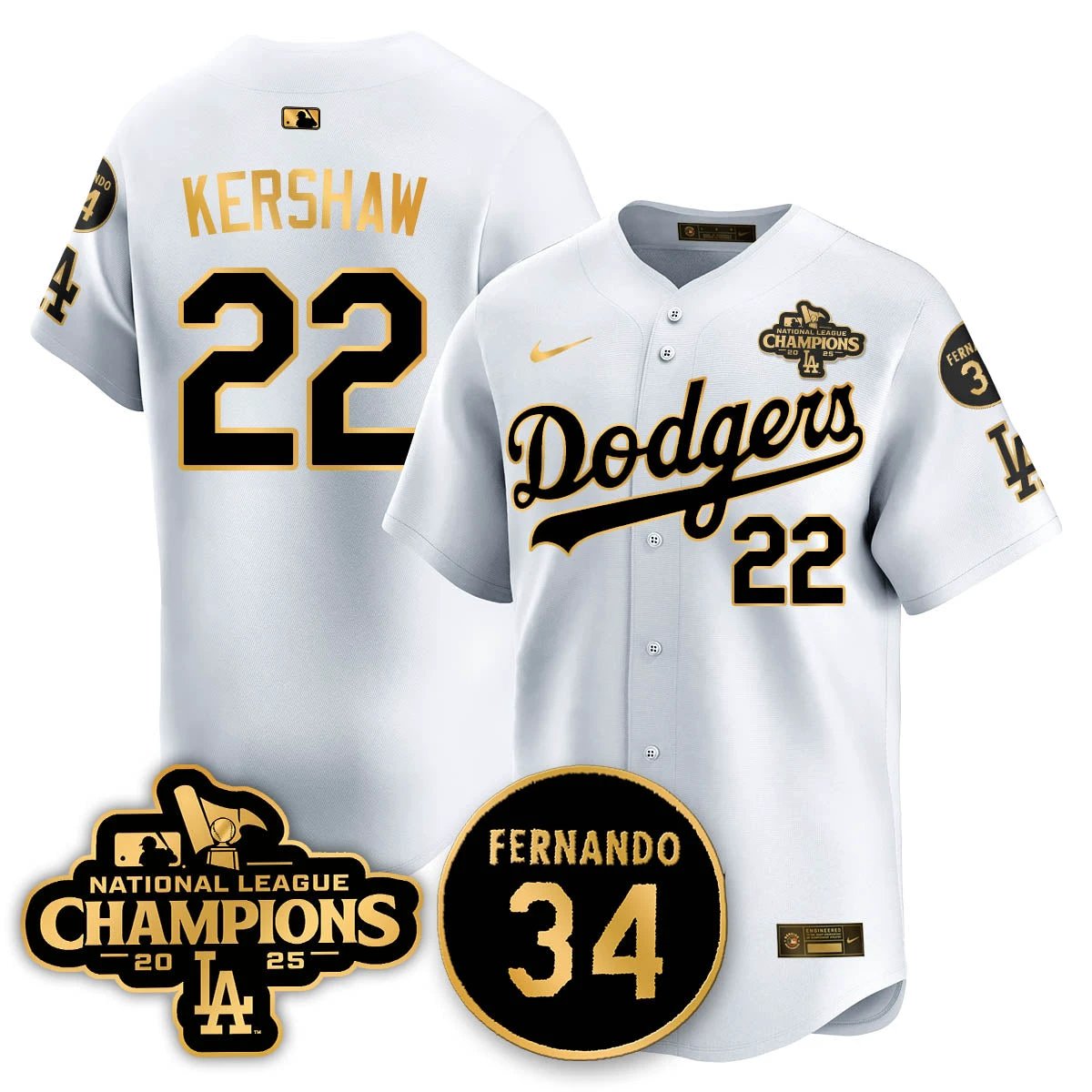 Los Angeles Dodgers 2025 NL Champions Jersey - All Stitched by Los Angeles Dodgers