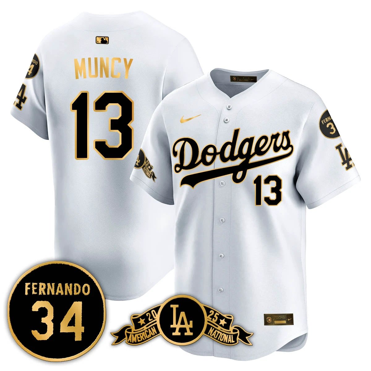 Los Angeles Dodgers 2025 National League Champions Jersey - All Stitched by Los Angeles Dodgers