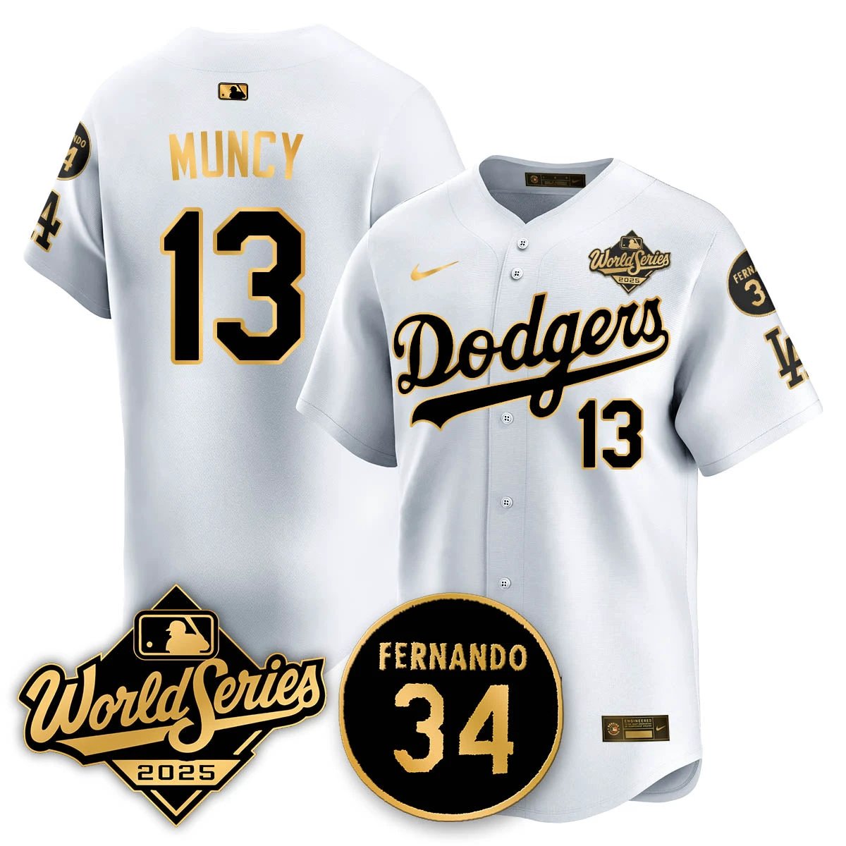 Los Angeles Dodgers 2025 National League Champions Jersey - All Stitched by Los Angeles Dodgers