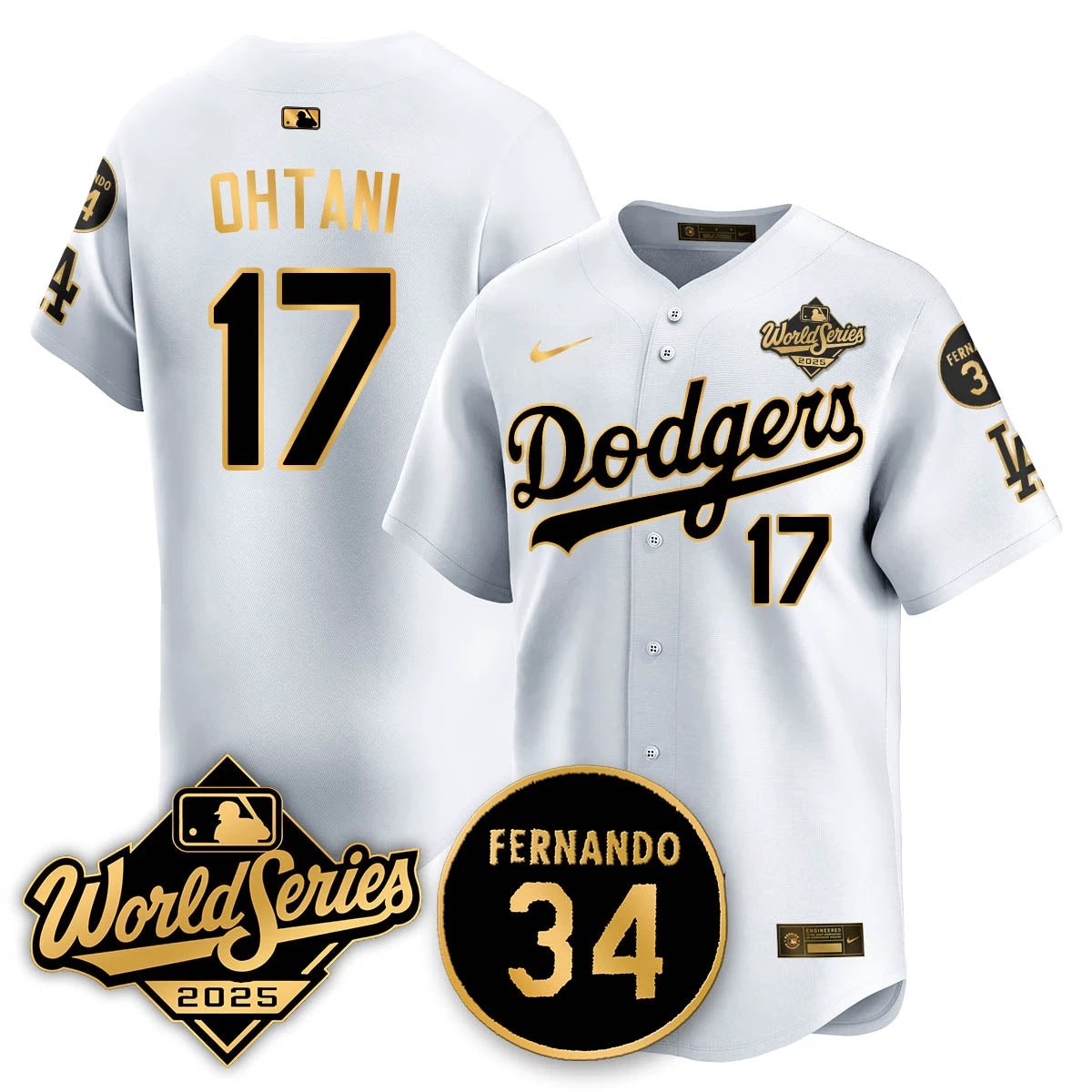 Los Angeles Dodgers 2025 National League Champions Jersey - All Stitched by Los Angeles Dodgers