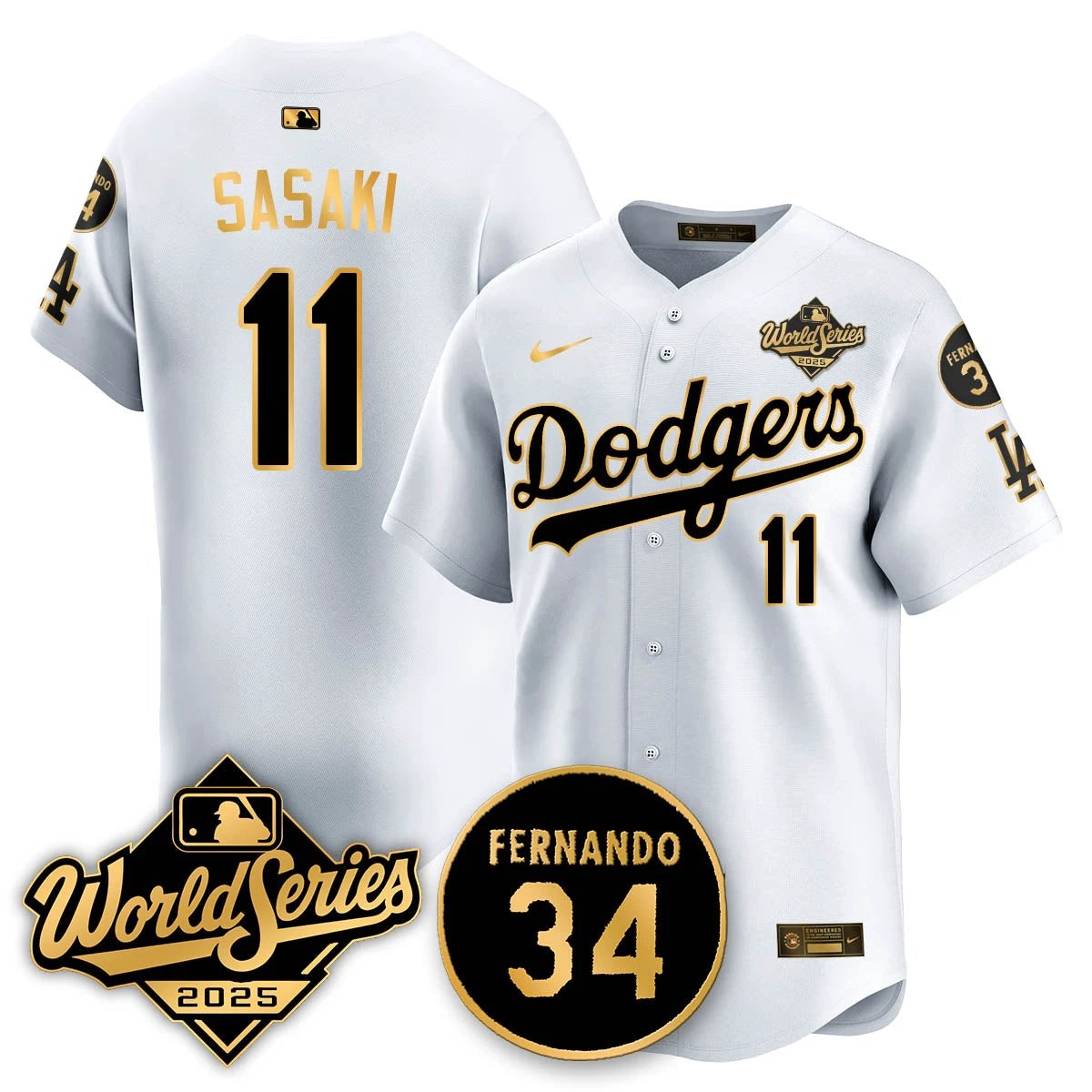 Los Angeles Dodgers 2025 National League Champions Jersey - All Stitched by Los Angeles Dodgers