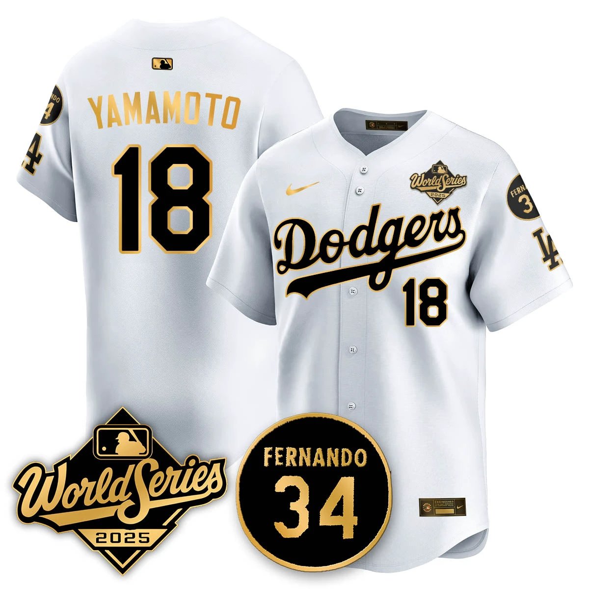 Los Angeles Dodgers 2025 National League Champions Jersey - All Stitched by Los Angeles Dodgers