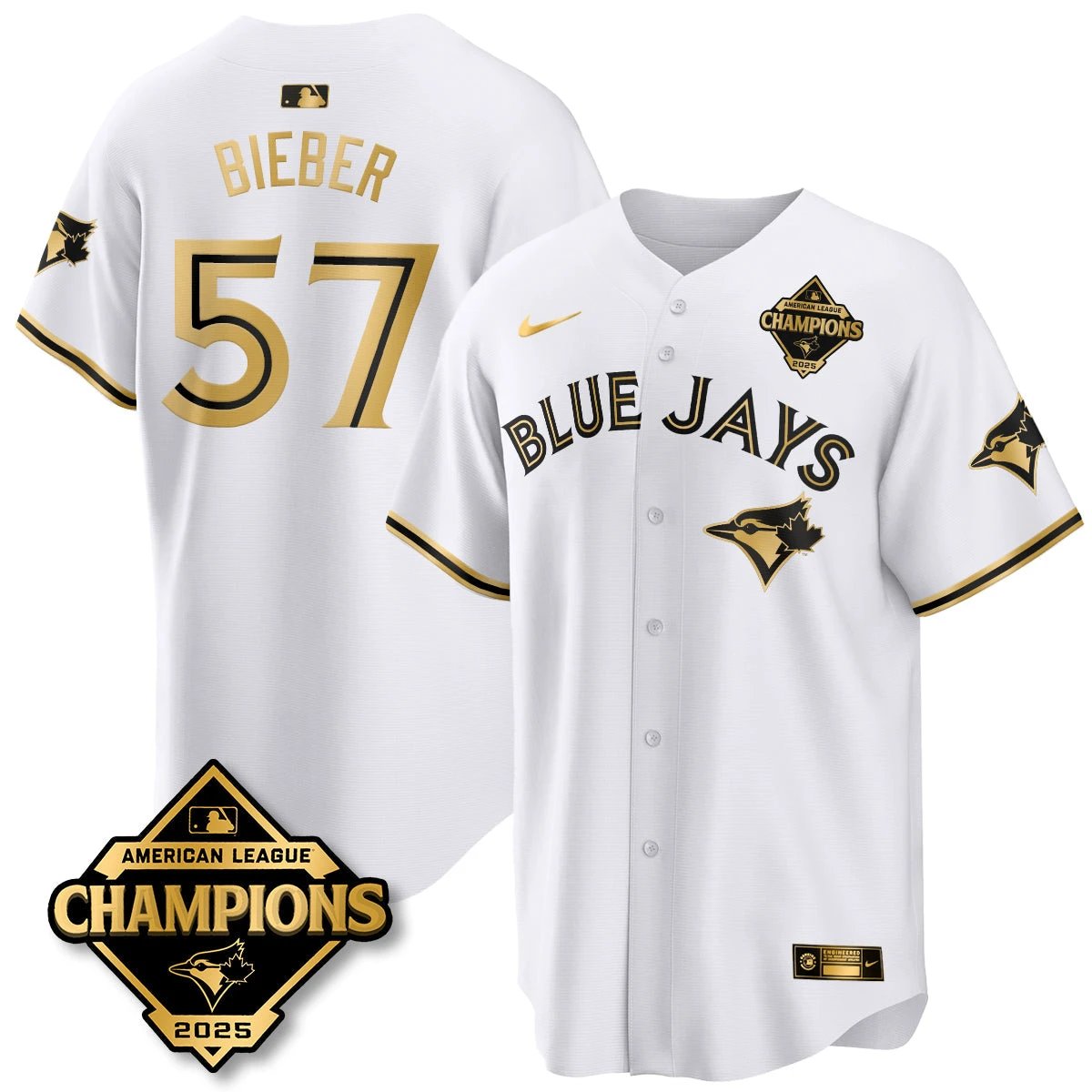 Toronto Blue Jays 2025 American League Champions Jersey - All Stitched by Toronto Blue Jays