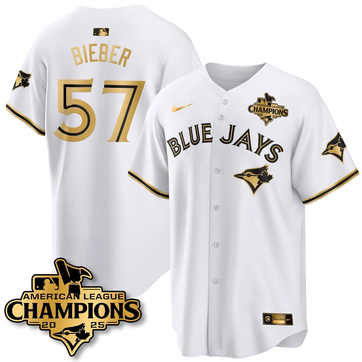 Toronto Blue Jays 2025 American League Champions Jersey - All Stitched by Toronto Blue Jays