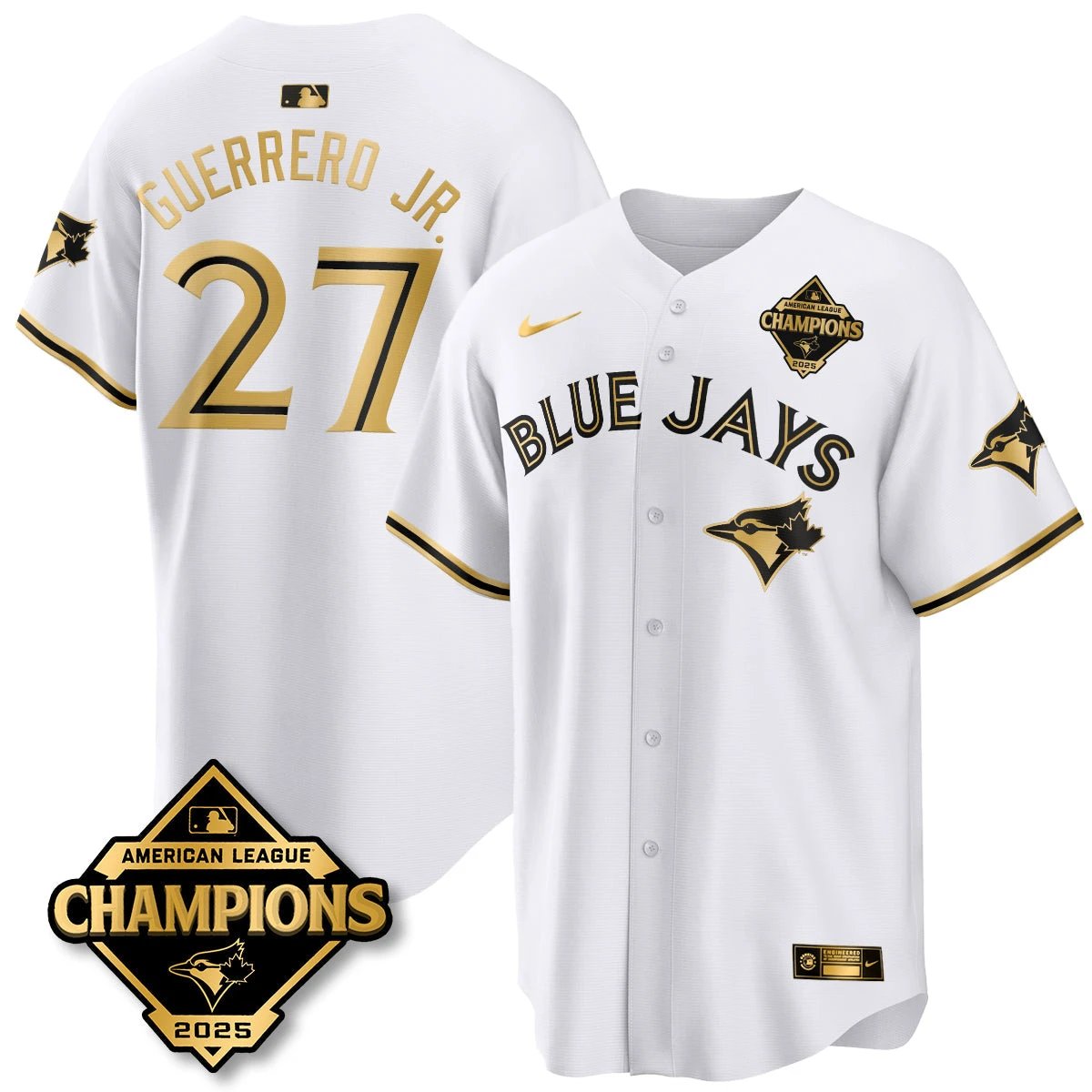 Toronto Blue Jays 2025 American League Champions Jersey - All Stitched by Toronto Blue Jays